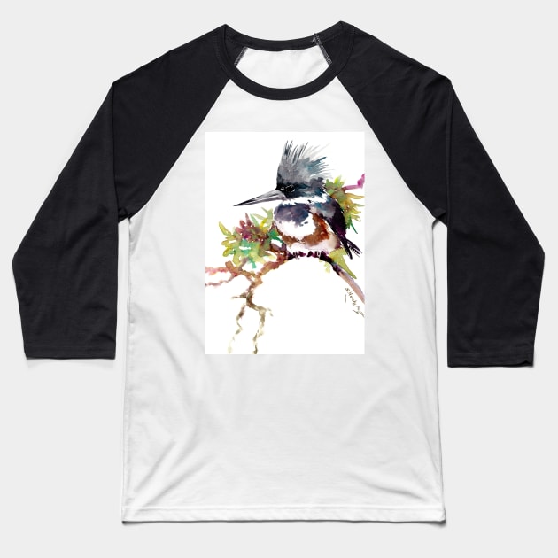 Belted Kingfisher Baseball T-Shirt by surenart